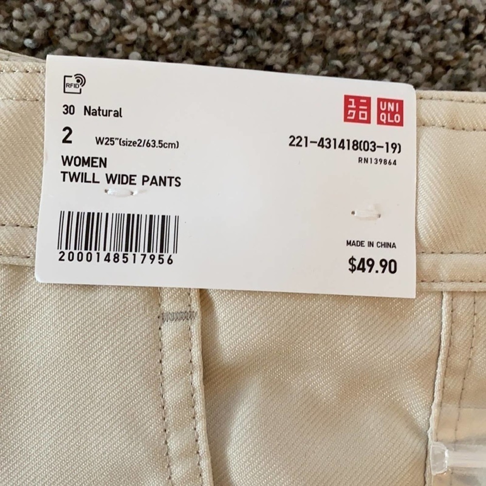 Uniqlo -  Women Twill Wide Pants - size 2 - Picture 3 of 8